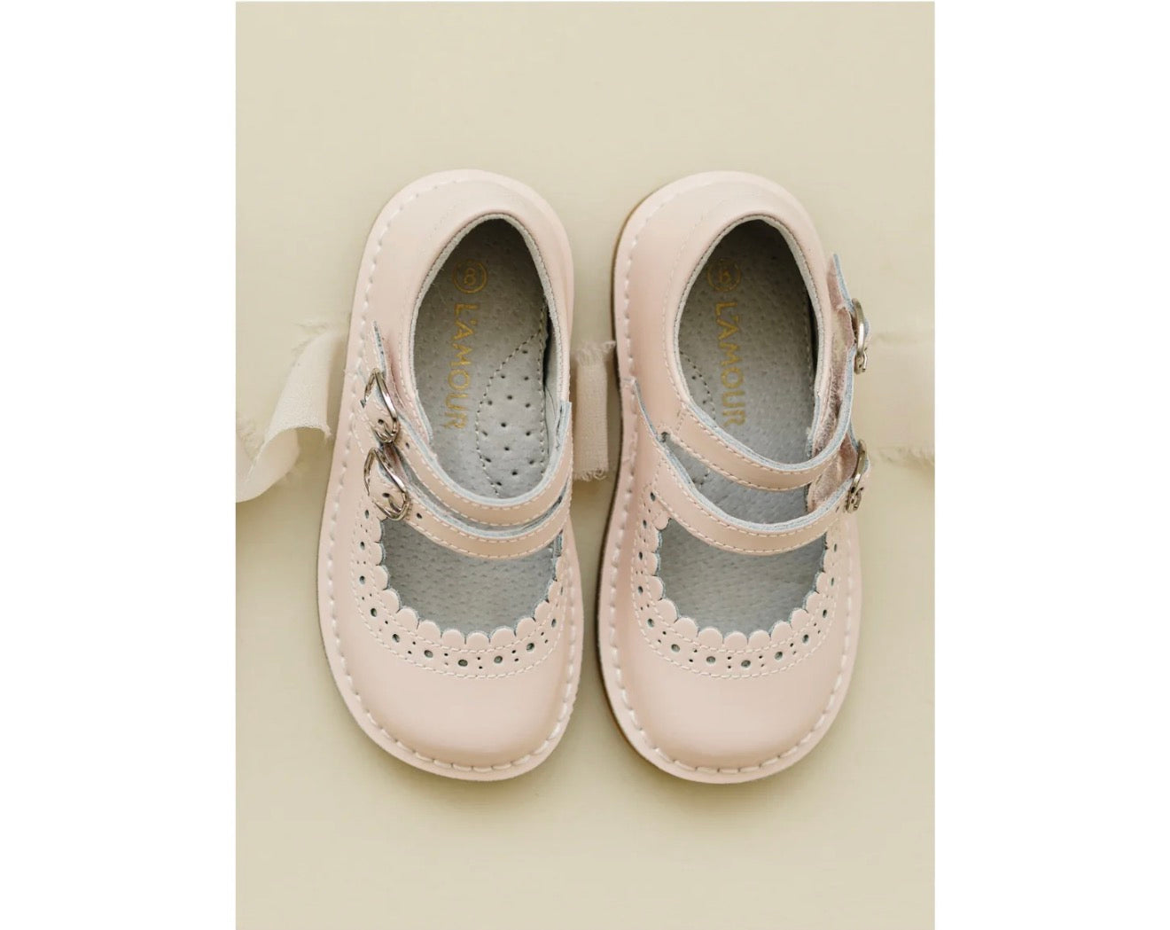 L'Amour | Tatiana Double Strap Mary Jane - Pale Pink