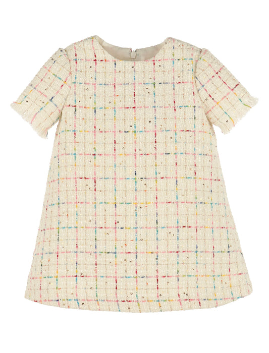 Luli & Me | Ivory Tweed A-Line Dress