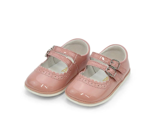 L'Amour | Elsie Double Strap Mary Jane - Patent Rose