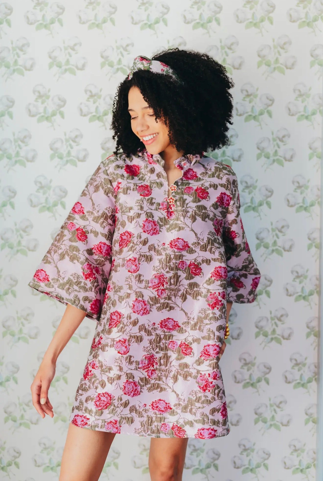 Vivi Lavender Roses Caftan