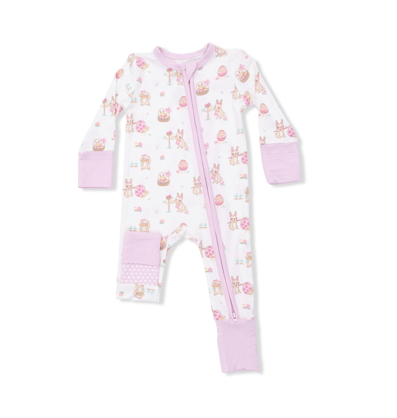 Angel Dear | Easter Egg Hunt Pink Convertible Romper