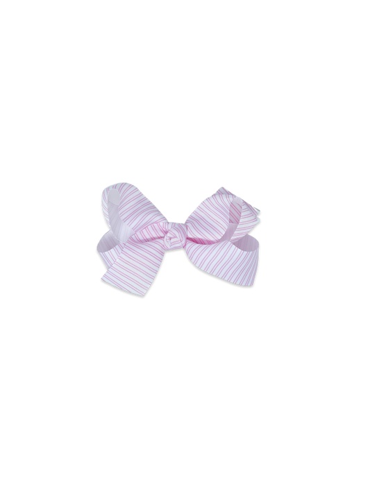 Lullaby Set - Hallie Hair Bow Pink Pinstripe