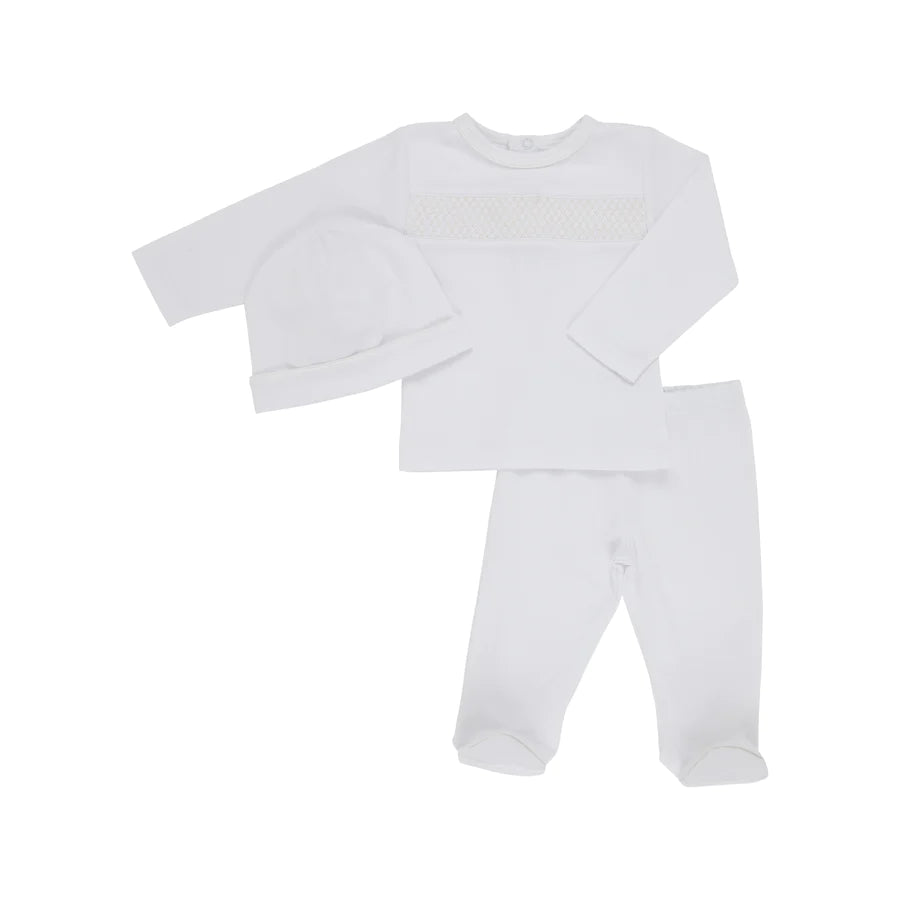 TBBC - Smocked Hart's Hold Me Set White/Palmetto Pearl