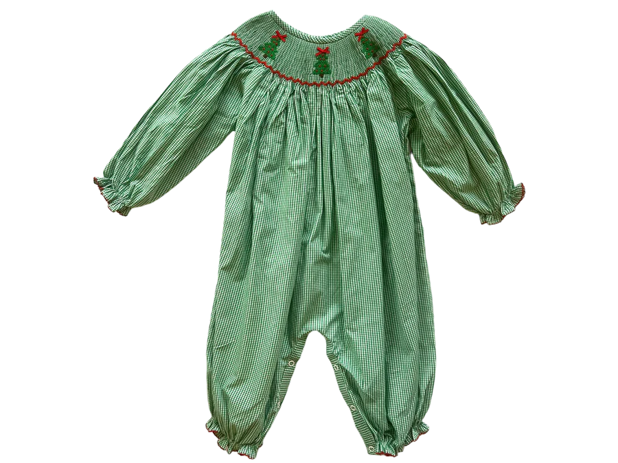 Shop Teeta - Holiday Trees Girls Long Romper