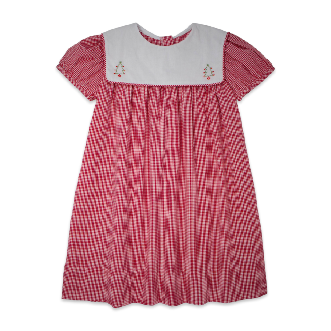 Lullaby Set - Hope Chest Dress Red Minigingham/Tree