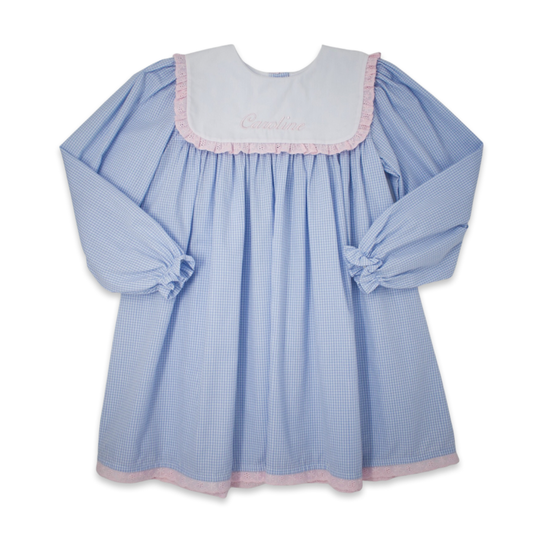 Lullaby Set - Hope Chest Dress Blue Mini Gingham