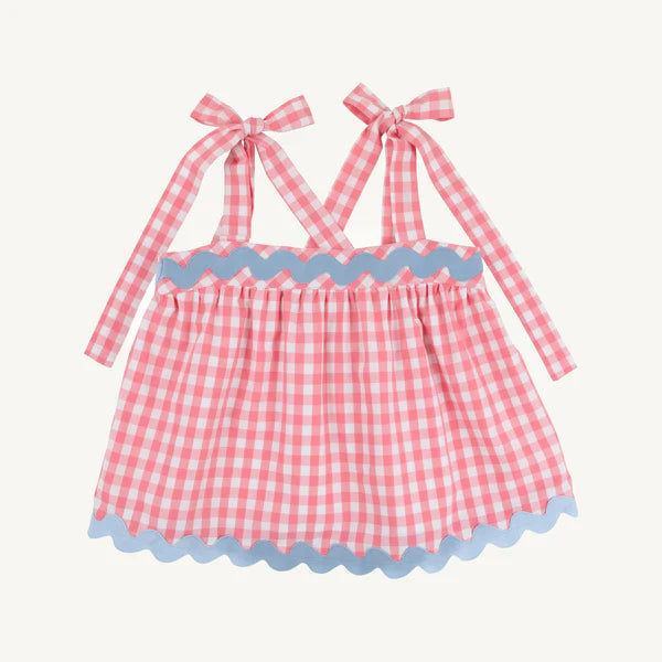 TBBC | Tyler Tie Top - Parrot Cay Coral Check