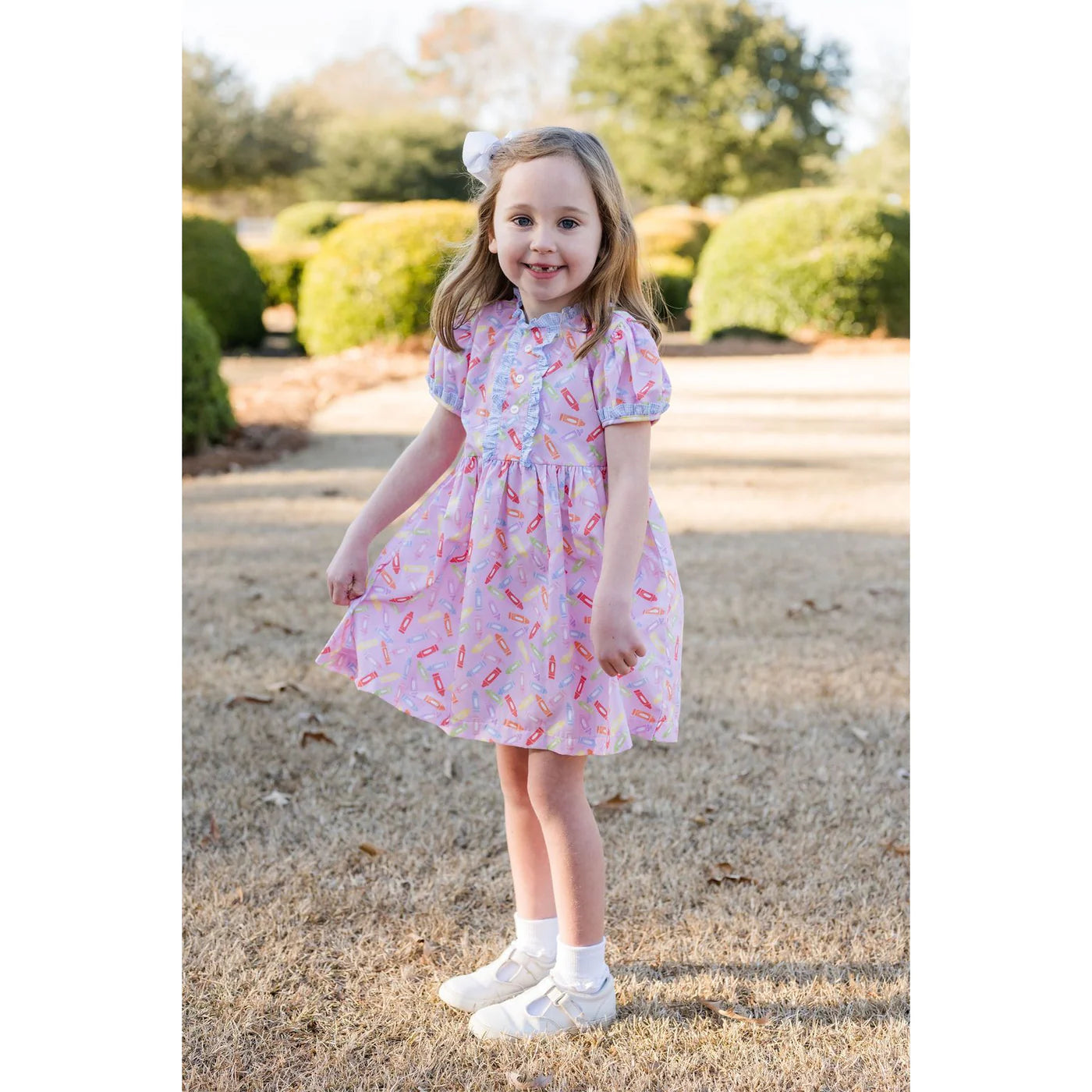 James & Lottie | Annie Pink Crayon Dress