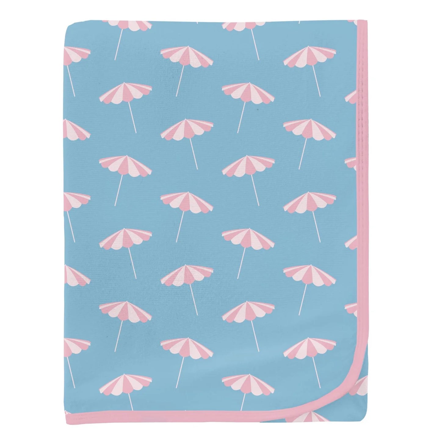 Kickee | Swaddling Blanket - Seaside Blue Beach Umbrellas