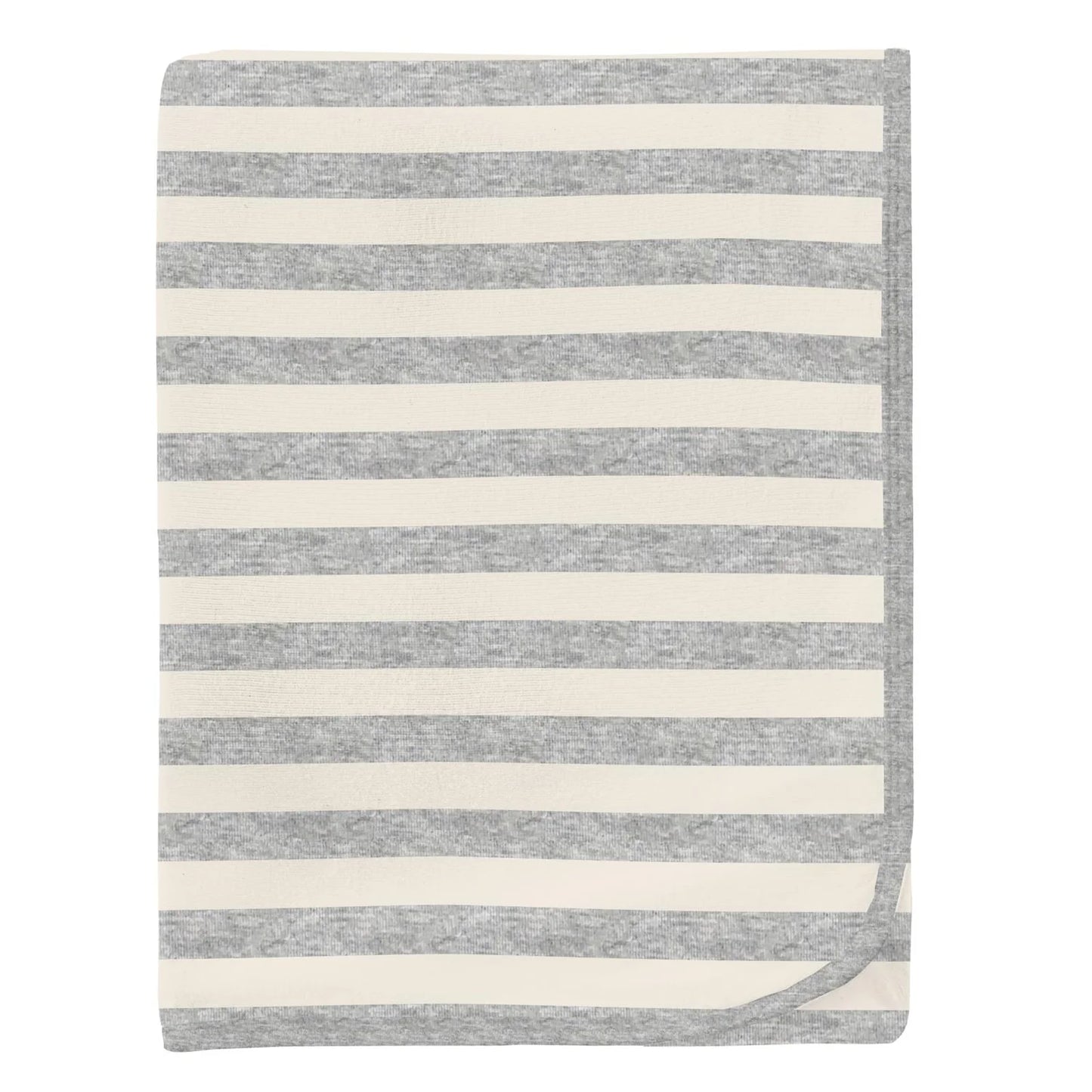 Kickee | Swaddling Blanket - Heathered Mist Sweet Stripe
