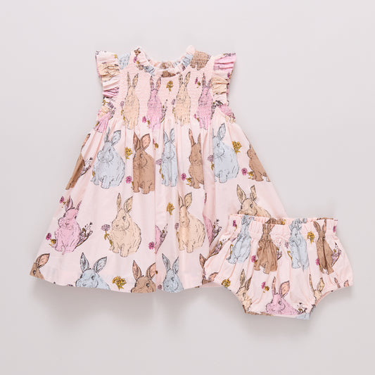Pink Chicken | Stevie Dress Set - Vintage Bunnies
