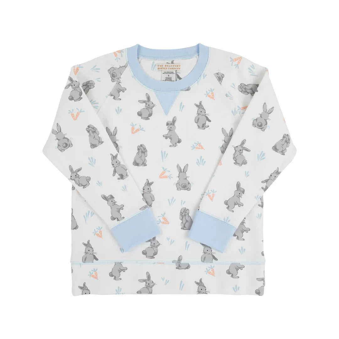 Cassidy Comfy Crewneck Broad St. Bunnies/Buckhead Blue