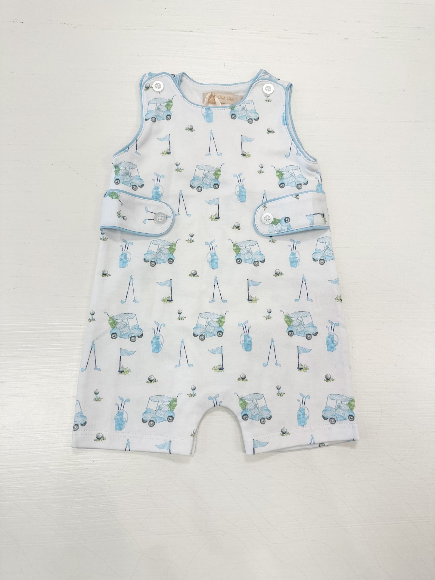 Baby Club Chic | Light Blue Golf Romper