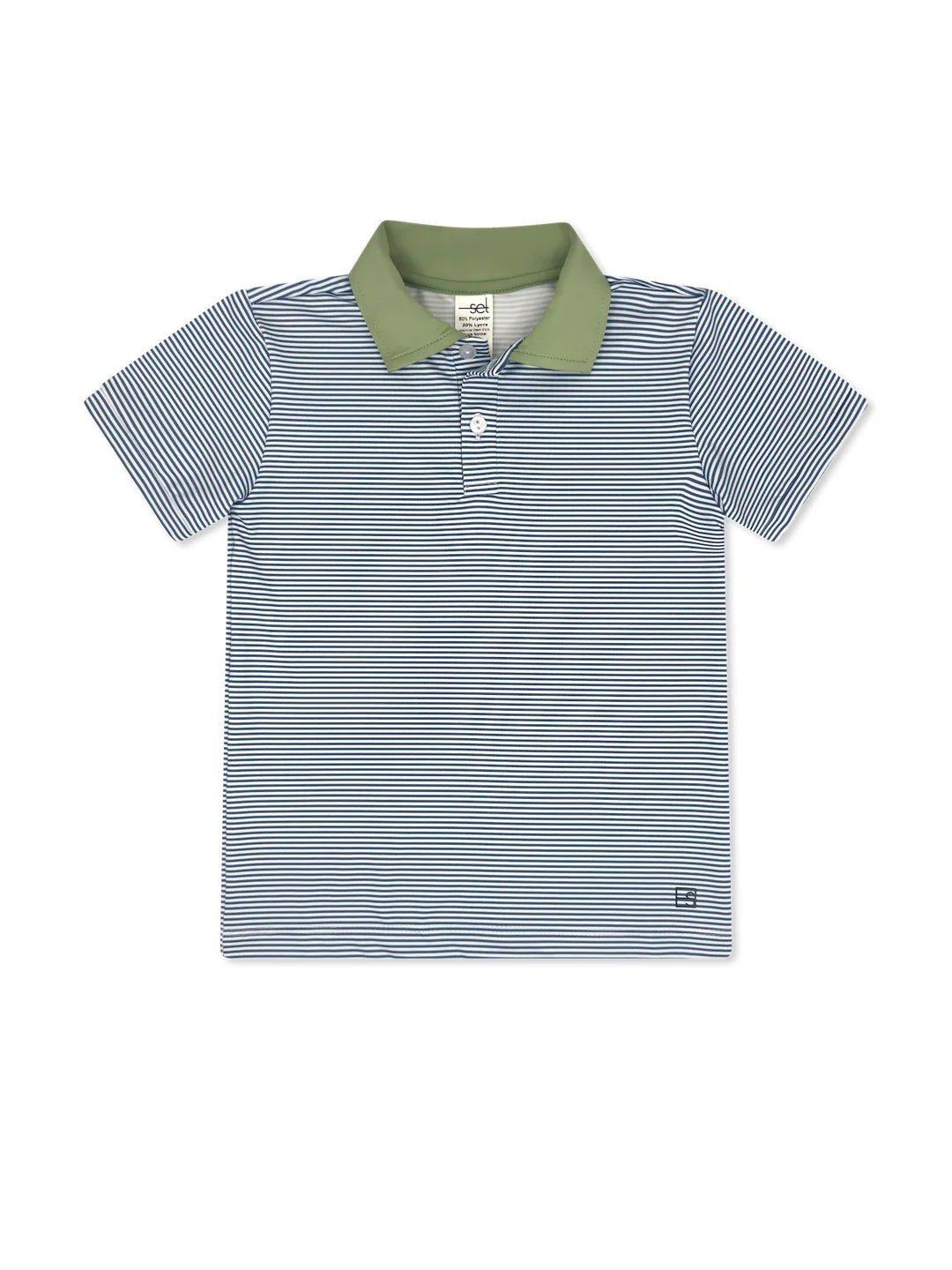 SET Athleisure | Parker Polo - Baton Rouge Blue/Pistachio Green