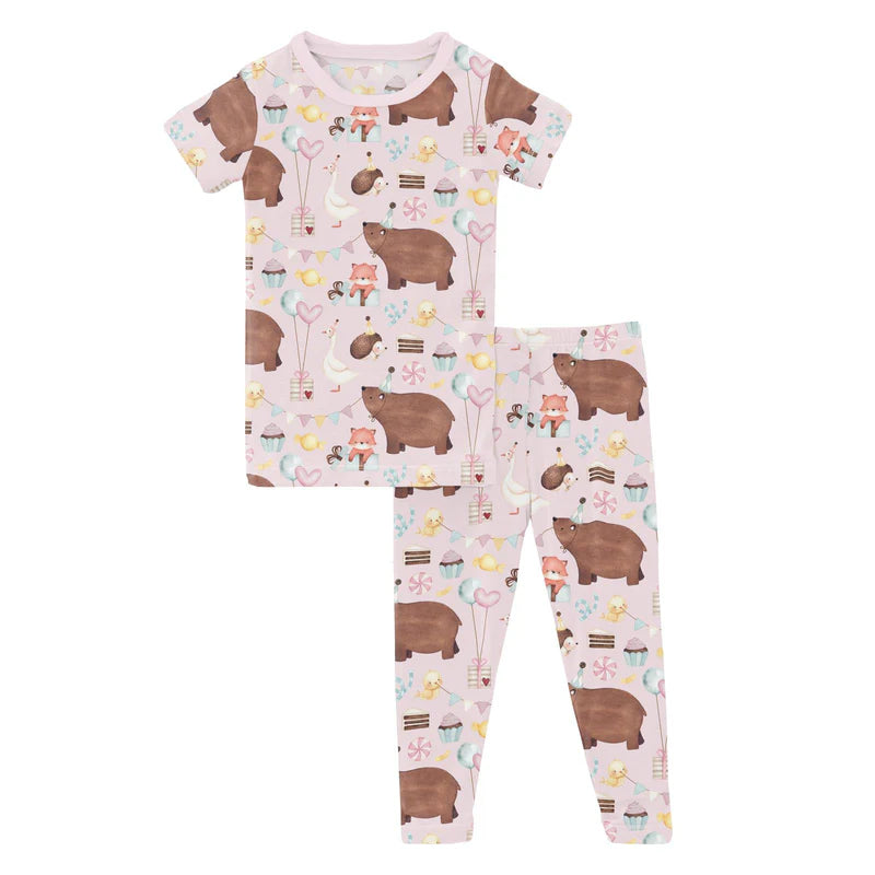 Kickee Pants | Shrinking Violet Forest Party SS Pajama Set