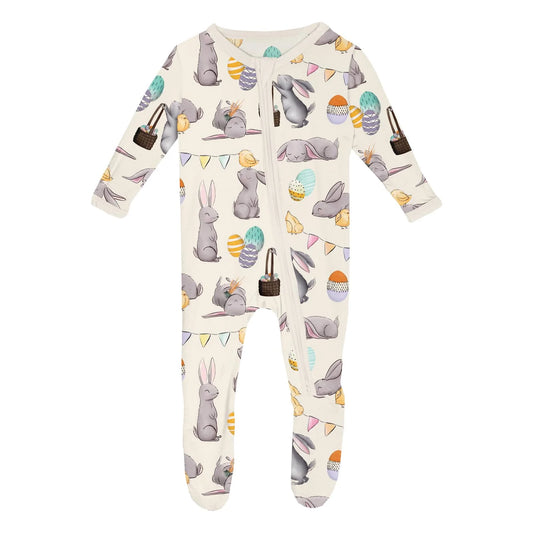 Kickee Pants | Natural Egg Hunt Zip Footie