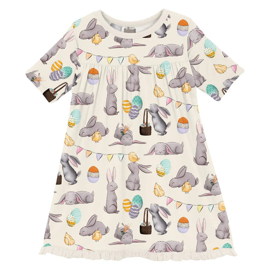 Kickee Pants | Natural Egg Hunt SS Swing Dress