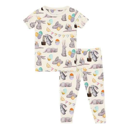 Kickee Pants | Natural Egg Hunt SS Pajama Set