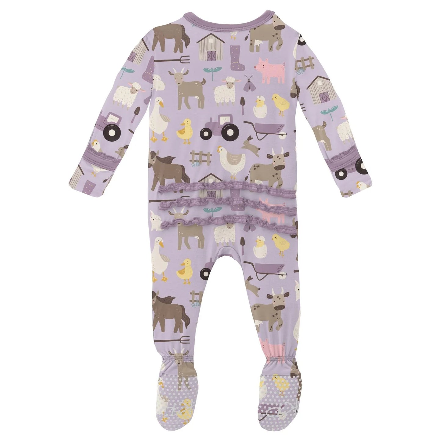 Kickee Pants | Thistle Morning on the Farm Ruffle Footie