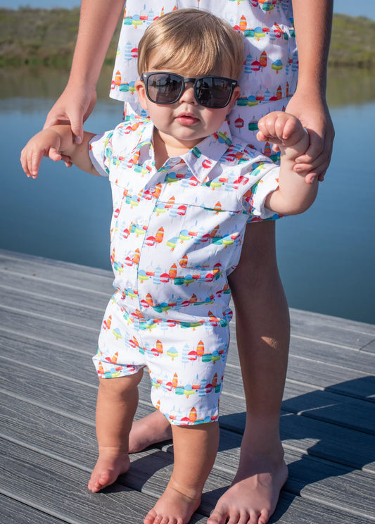 Blue Quail | Buoys Short Sleeve Romper