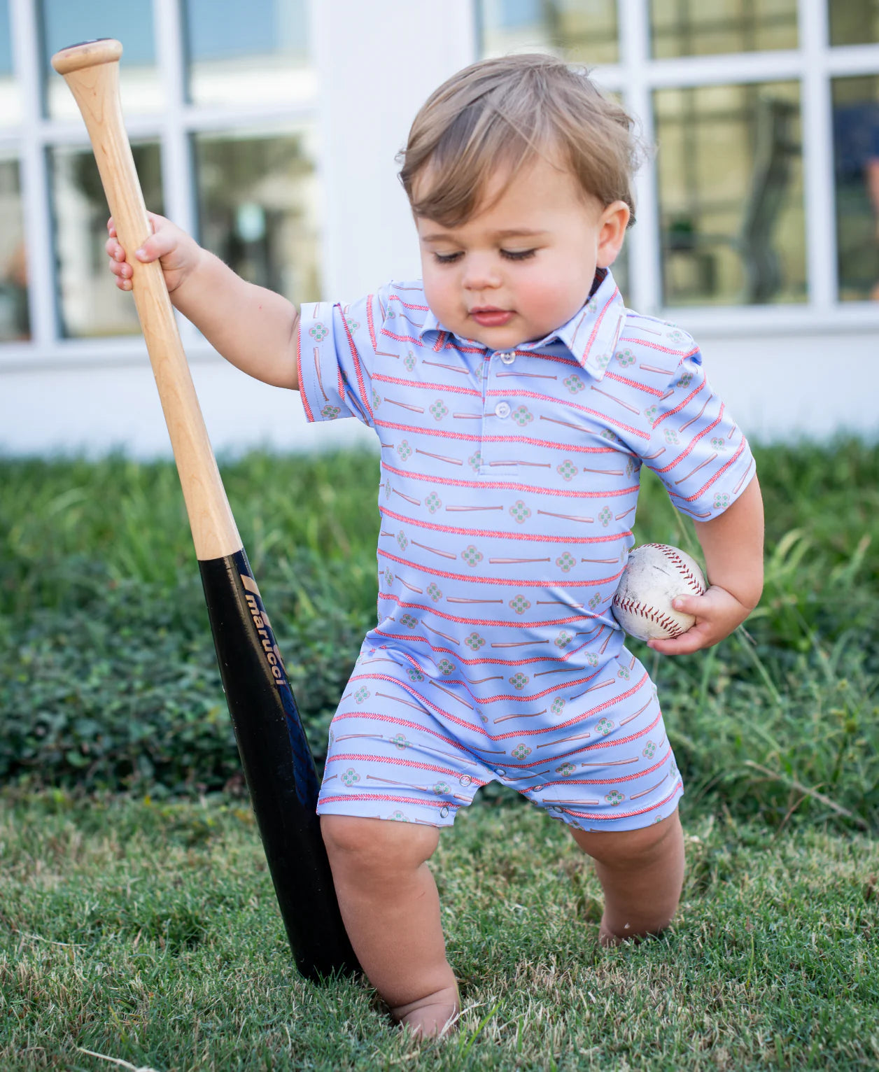 Blue Quail | Extra Innings Polo SS Romper