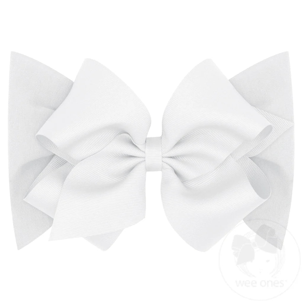 Wee Ones | Small King Grosgrain Bow Matching Cotton Jersey Baby Headband