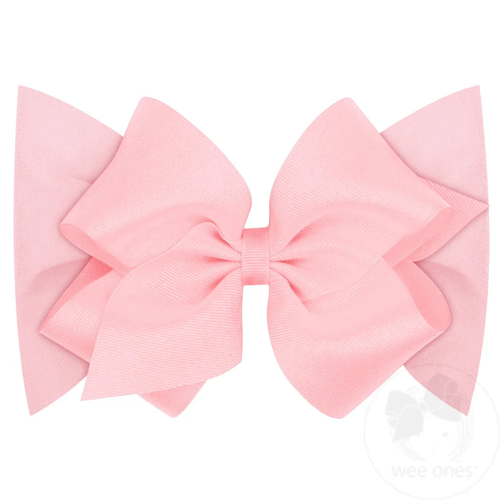 Wee Ones | Small King Grosgrain Bow Matching Cotton Jersey Baby Headband