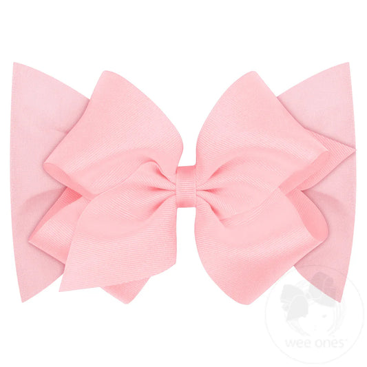 Wee Ones | Small King Grosgrain Bow Matching Cotton Jersey Baby Headband