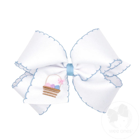 Wee Ones | King White Grosgrain Easter Basket Bow