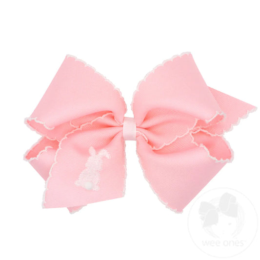 Wee Ones | Medium Grosgrain Bows Puff Tail Bunny Pink Bow