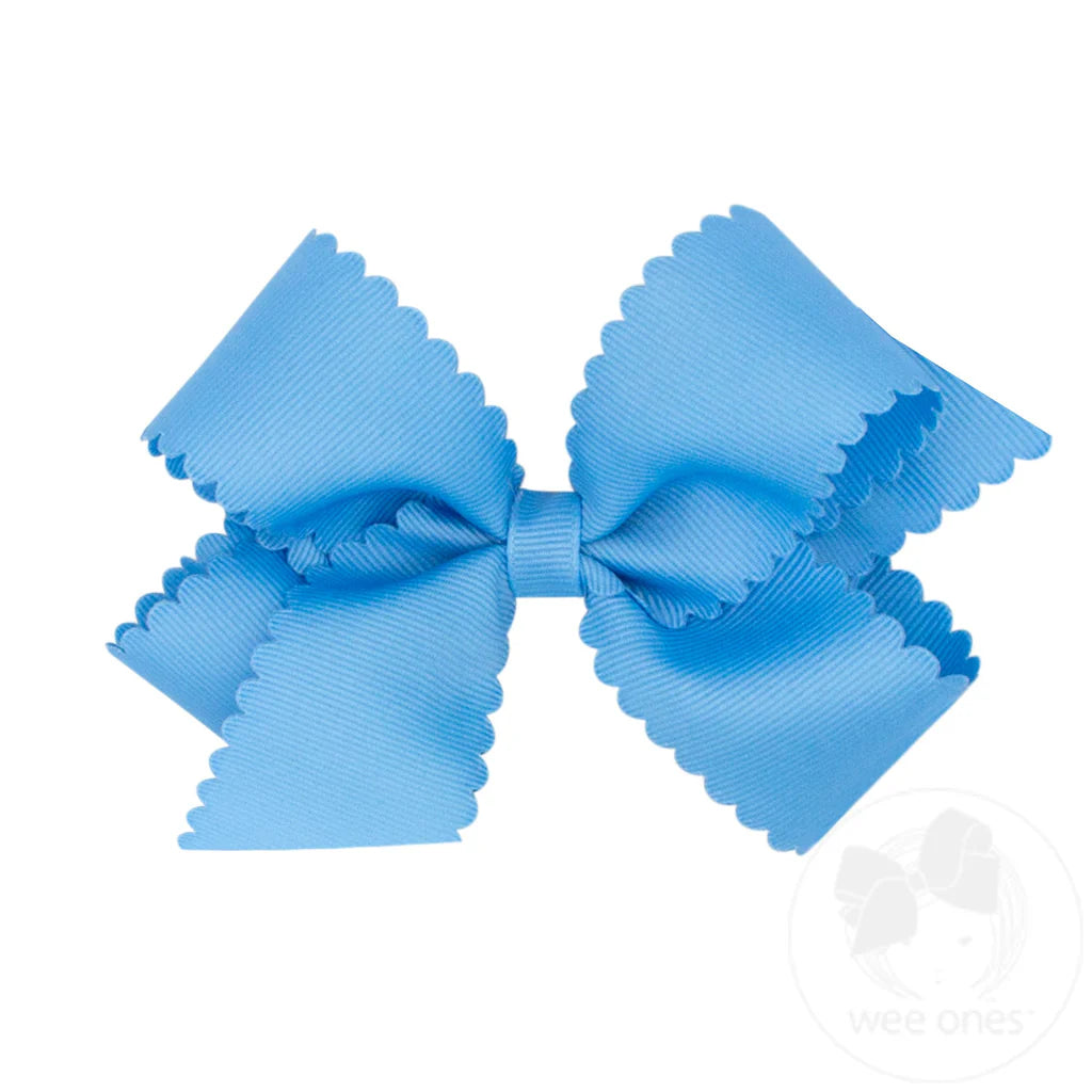 Wee Ones | Medium Grosgrain Scalloped Edge Bow