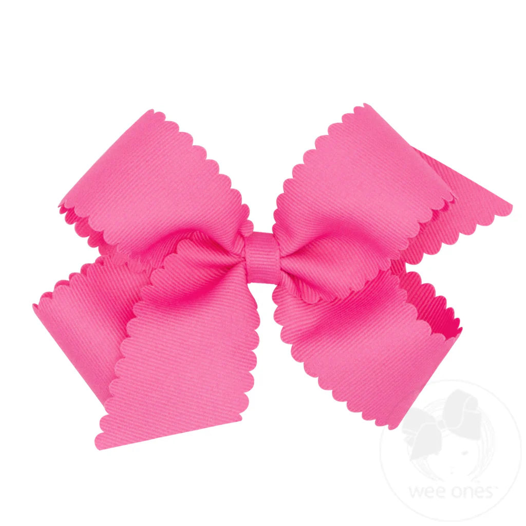 Wee Ones | Medium Grosgrain Scalloped Edge Bow