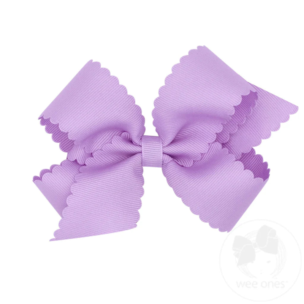 Wee Ones | Medium Grosgrain Scalloped Edge Bow