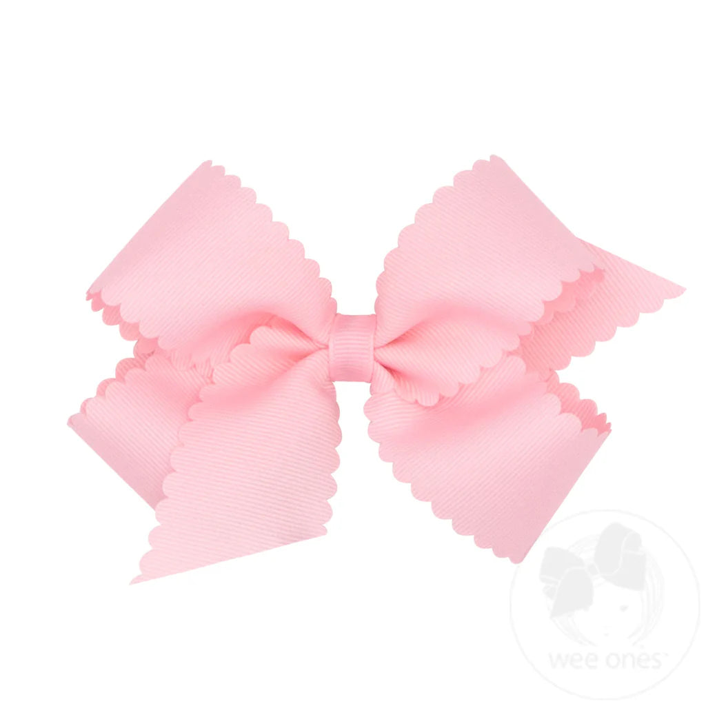 Wee Ones | Medium Grosgrain Scalloped Edge Bow