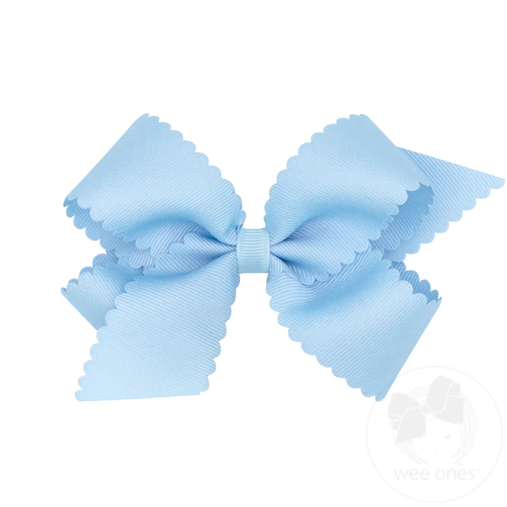 Wee Ones | Medium Grosgrain Scalloped Edge Bow