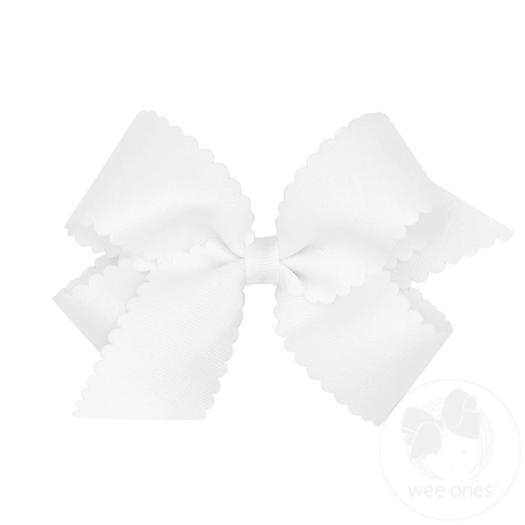 Wee Ones | Medium Grosgrain Scalloped Edge Bow