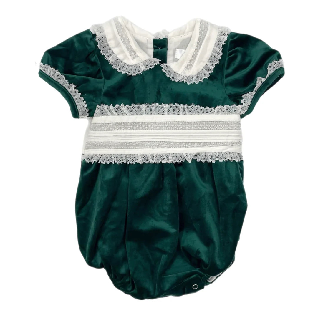 Lulu Bebe | Sky Green Velvet Sash Bubble