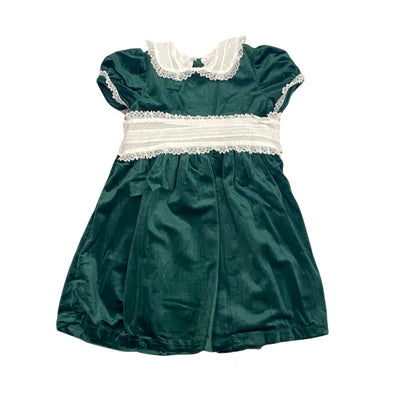 Lulu Bebe | Scarlet Green Velvet Sash Dress