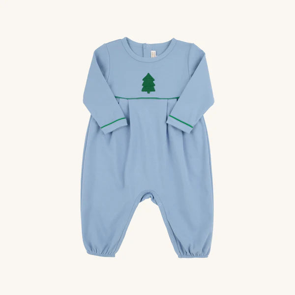 TBBC | LS Bradford Romper - Barrington Blue/Christmas Tree