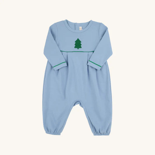 TBBC | LS Bradford Romper - Barrington Blue/Christmas Tree