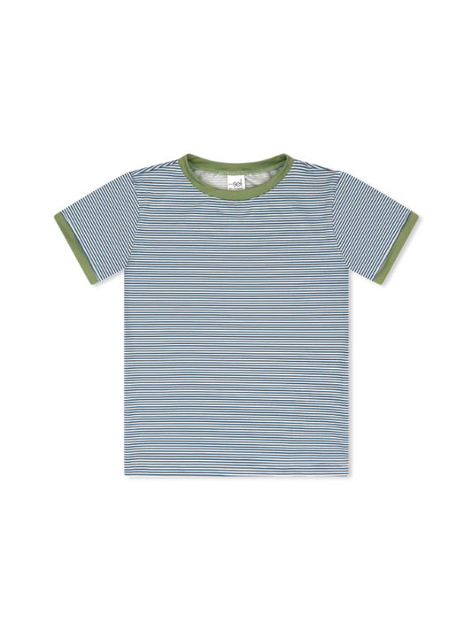 SET | Bradley Basic Tee - Baton Rouge Blue Ministripe