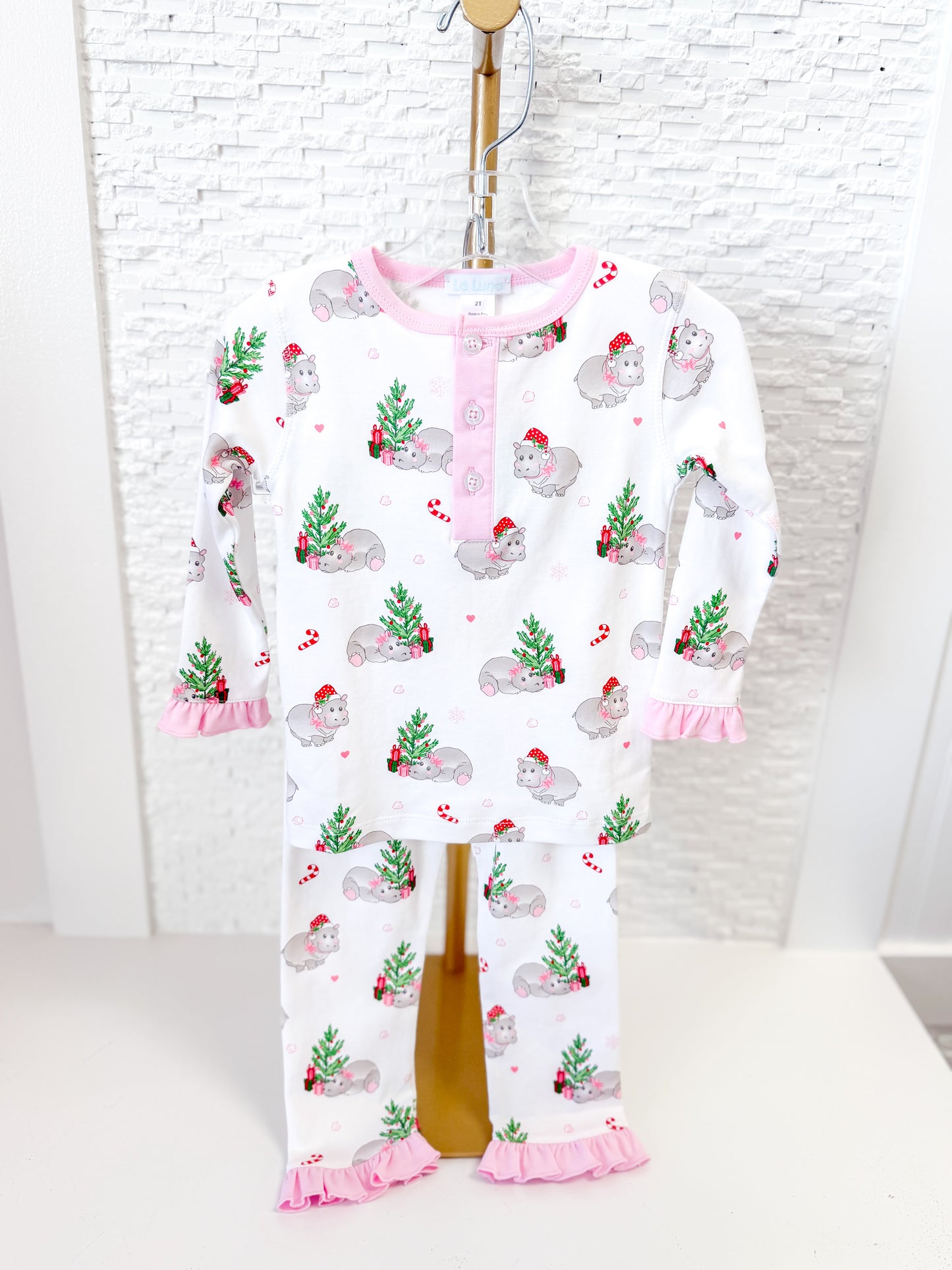 Lulu Bebe | Girl Hippo Pajama Set