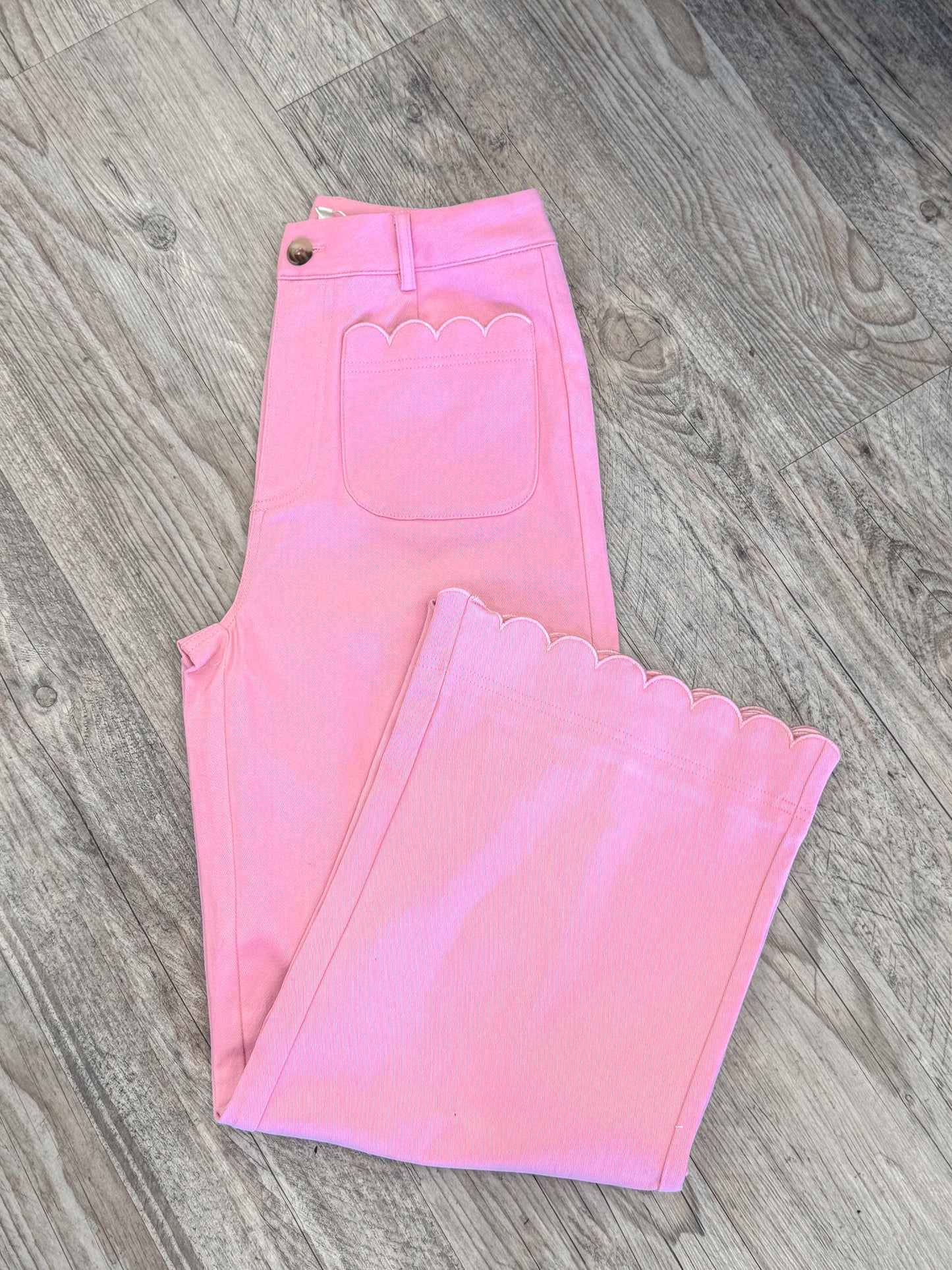 Poppy Pink Scalloped Pants
