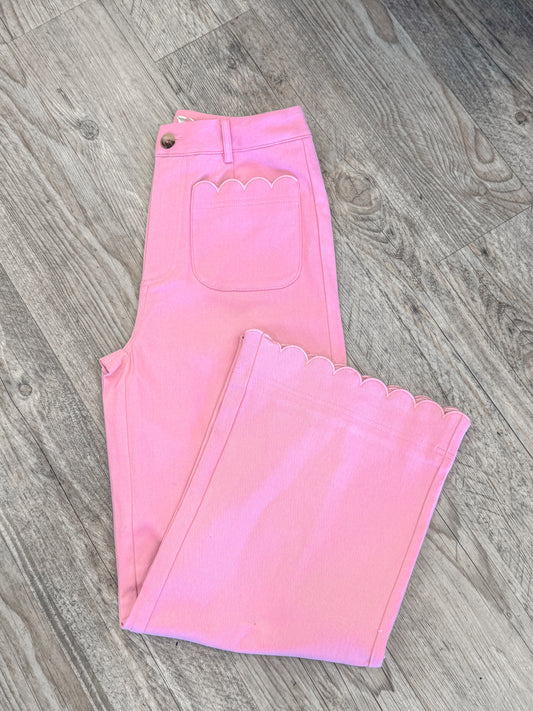Poppy Pink Scalloped Pants