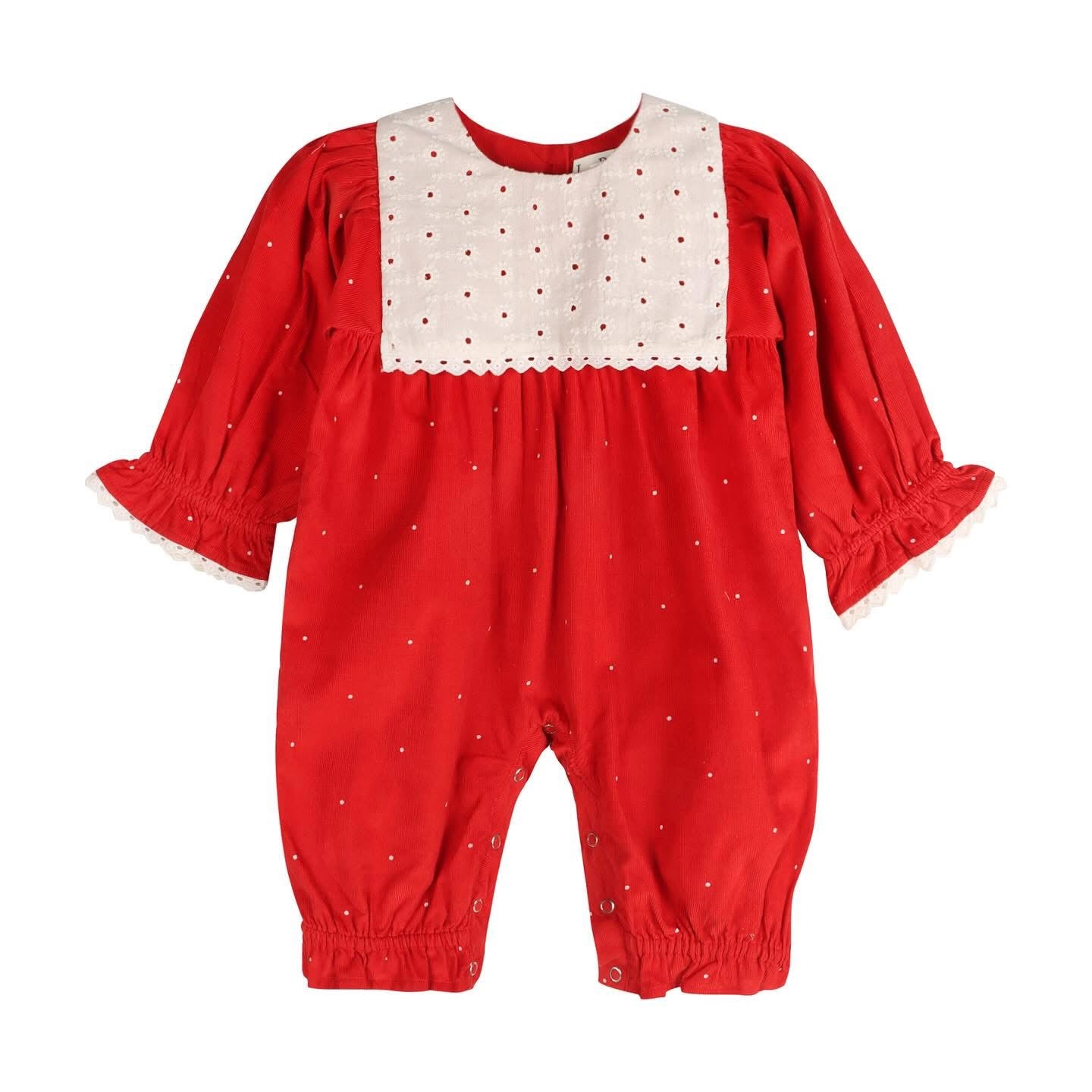 Larili | Christmas Carol Red Holiday Romper