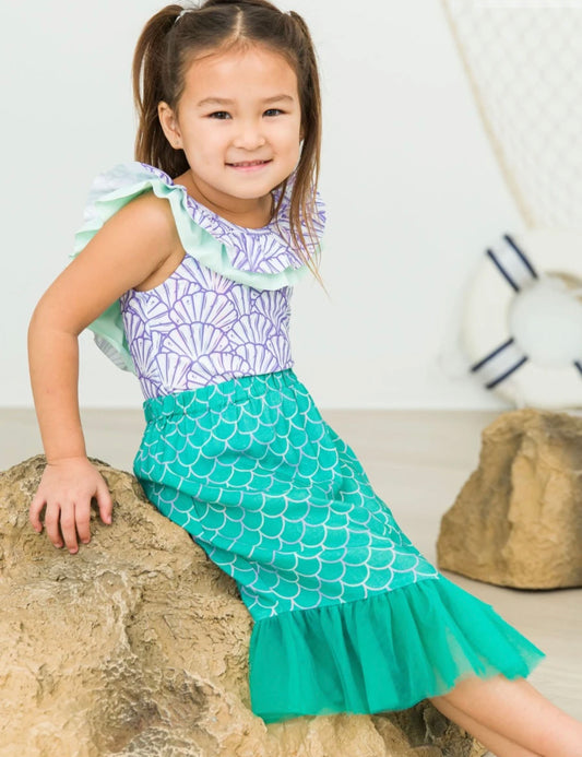 Ruffle Butts - Sparkle Scales Skirt Cover-Up