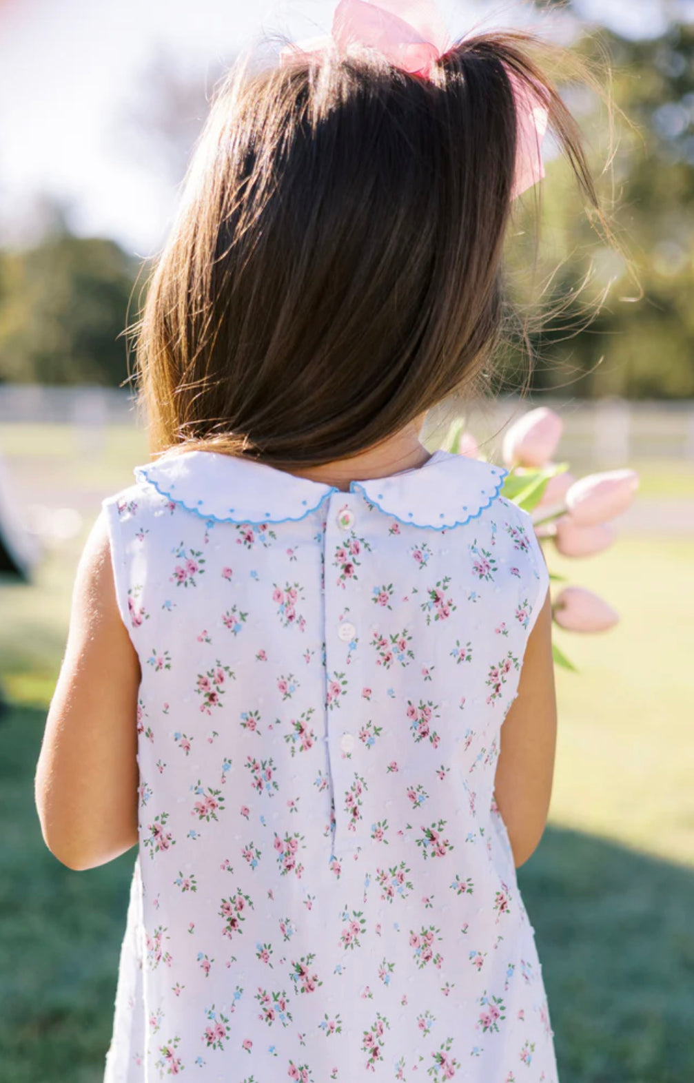 Proper Peony - Bea Blue Floral Swiss Dress