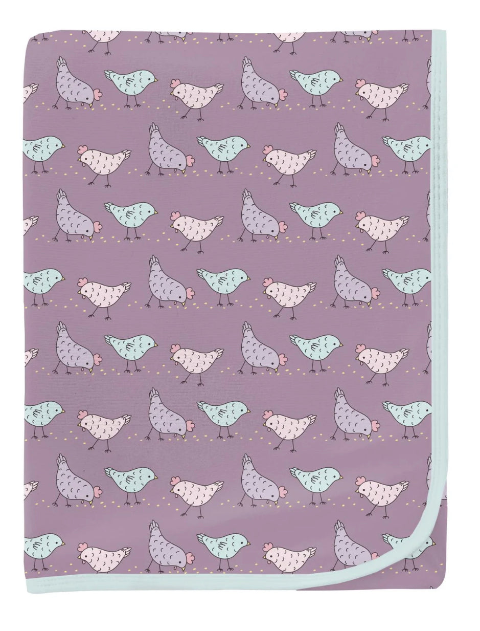 Kickee Pants - Lavender Chickens Swaddling Blanket