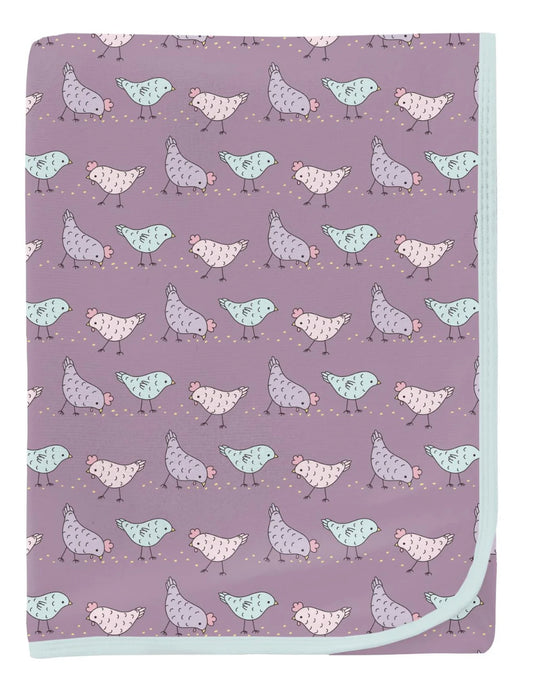 Kickee Pants - Lavender Chickens Swaddling Blanket