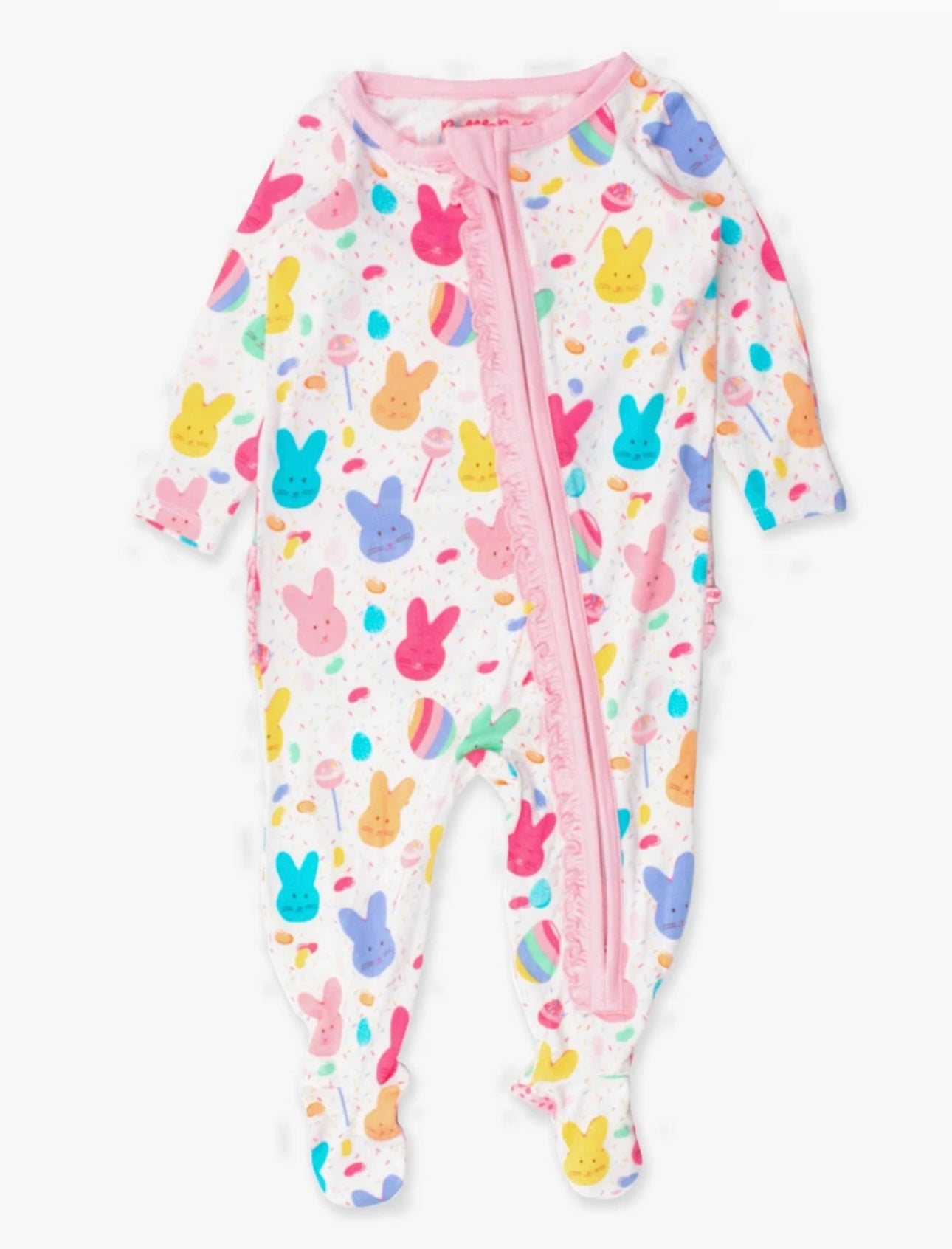 RuffleButts - Sugar Rush Ruffle Footie Pajamas